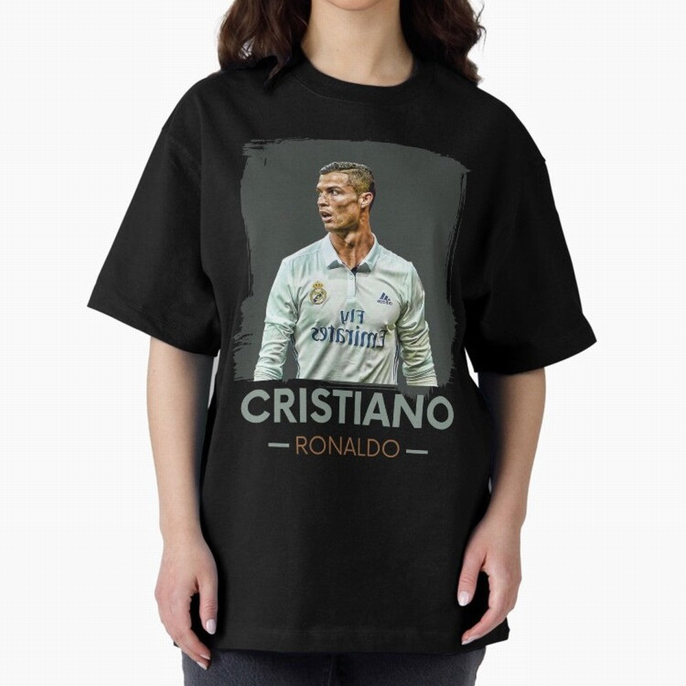 Cristiano Ronaldo Best Seller Oversized T-Shirt Support Global Football Passion for FIFA World Cup 2026, Celebrating Cristiano Ronaldo, Argentina, France and Brazil, Football History, Final Match Energy, Crowd Noise and Once in a Lifetime Moments;