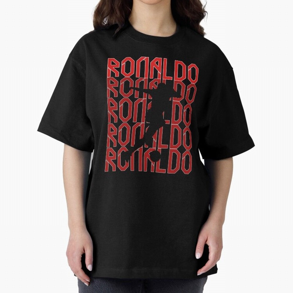 Cristiano Ronaldo Oversized T-Shirt Honor Football Greatness during FIFA World Cup 2026 Spirit, Driven by Argentina and Brazil, CR7 and Messi, Match Day Excitement, Supporter Culture, Golden Goals and Global Football Passion; Made for Collectors