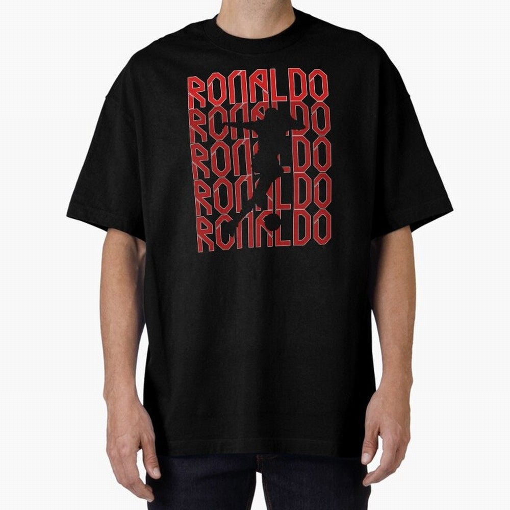 Cristiano Ronaldo Oversized T-Shirt Honor Football Greatness during FIFA World Cup 2026 Spirit, Driven by Argentina and Brazil, CR7 and Messi, Match Day Excitement, Supporter Culture, Golden Goals and Global Football Passion; Made for Collectors