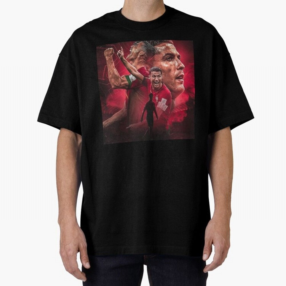 Cristiano Ronaldo - CR 7 Celebration Oversized T-Shirt Get Ready for the FIFA World Cup 2026 Journey through Mbappe and Neymar Highlights, Brazil, Portugal and Argentina Pride, Football History, Final Match Energy, Crowd Noise and Once in a