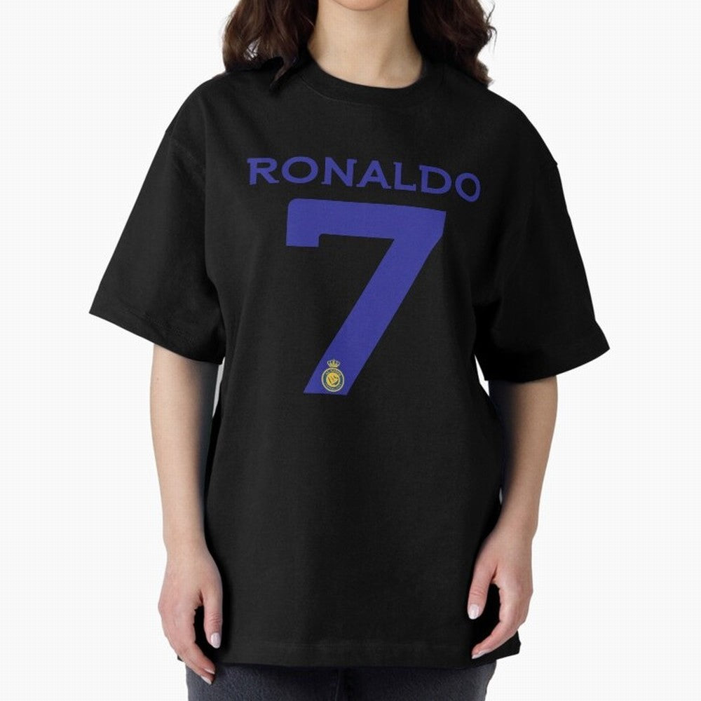 Ronaldo 7 Al-Nassr Football Club - Oversized T-Shirt Step into the FIFA World Cup 2026 Group Stage Journey through CR7 Highlights, England Pride, Championship Spirit, Famous Goals, Roaring Crowds and International Football Unity; Ideal for Fans Who