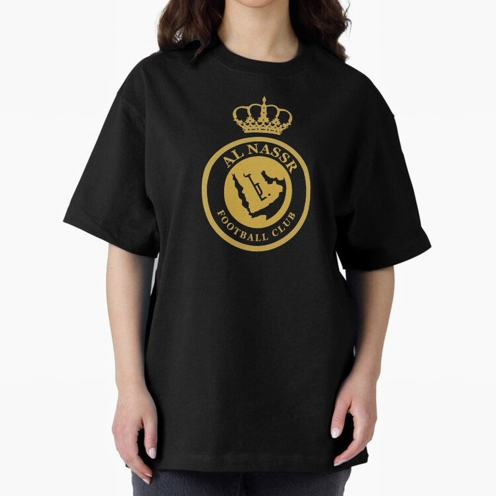 Al-Nassr Football Club - Oversized T-Shirt Celebrate Unforgettable Nights in Match Day Hype around FIFA World Cup 2026 Group Stage, Haaland and Mbappe, Argentina, Worldwide Fan Energy, Dramatic Goals, Stadium Lights and Championship Celebrations;