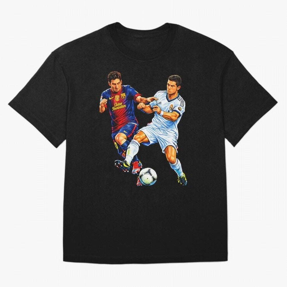 2 GOATS Oversized T-Shirt Follow Every Goal of Global Football Passion for FIFA World Cup 2026 Group Stage, with Cristiano Ronaldo, Haaland and CR7, England, Tournament Hype, Historic Matchups, Family Viewing Parties and Global Sports Pride; Made