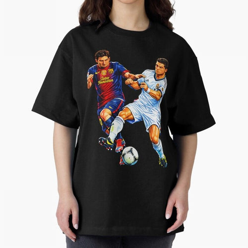 2 GOATS Oversized T-Shirt Follow Every Goal of Global Football Passion for FIFA World Cup 2026 Group Stage, with Cristiano Ronaldo, Haaland and CR7, England, Tournament Hype, Historic Matchups, Family Viewing Parties and Global Sports Pride; Made