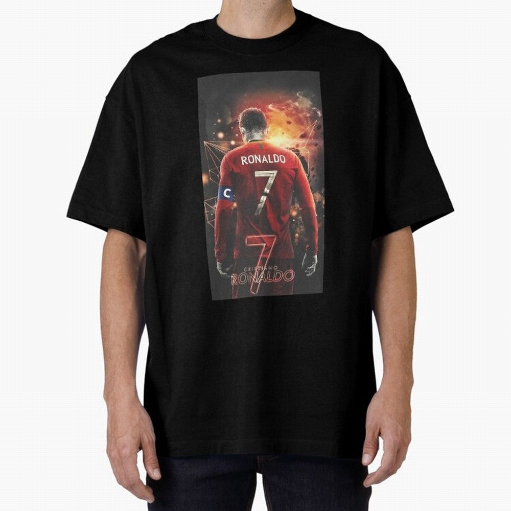 At Back Oversized T-Shirt Show Fan Pride Across the FIFA World Cup 2026 Journey through Cristiano Ronaldo Highlights, Spain Pride, Retro Football Energy, Iconic Rivalries, Trophy Chase Drama and Stadium Atmosphere; Built for Supporters Chasing