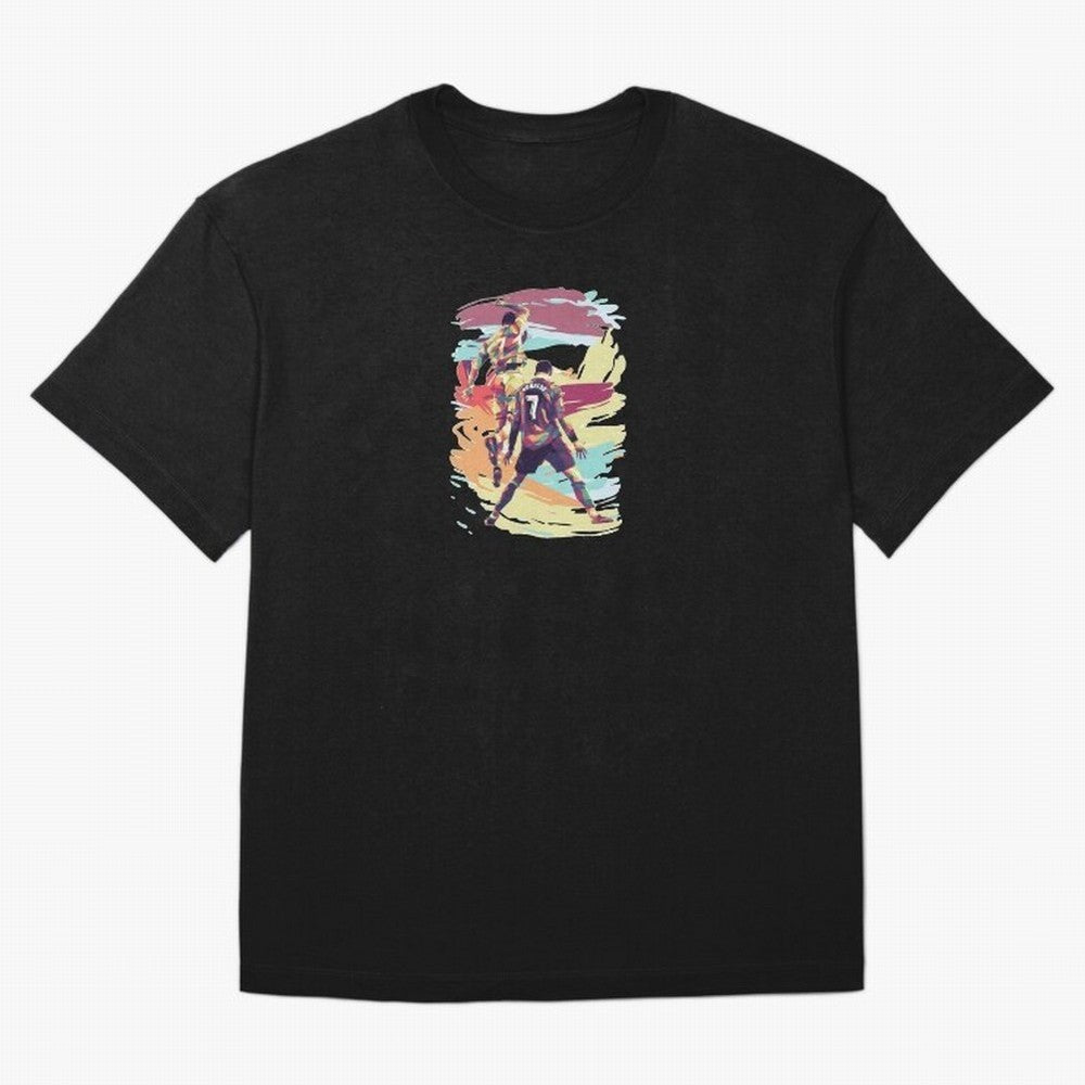 Illustration Cristiano Ronaldo CR7 Oversized T-Shirt Show Fan Pride Across Match Day Hype around FIFA World Cup 2026 USA Canada Mexico, CR7 and Messi, Brazil, Portugal and Argentina, Football Passion, Legendary Performances, Festival Vibes and