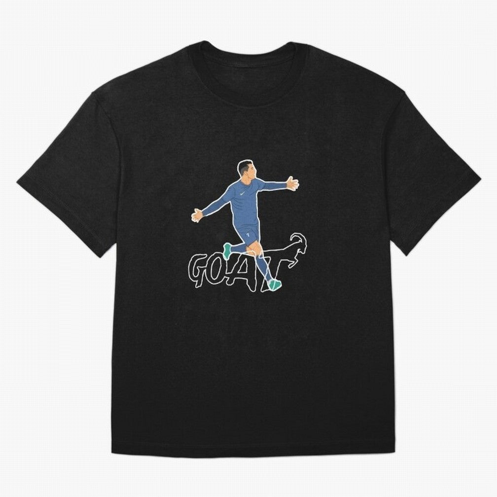 Cristiano Ronaldo - GOAT Oversized T-Shirt Fuel FIFA World Cup 2026 Group Stage for Fans of CR7 and Argentina and Brazil, Bringing Worldwide Fan Energy, Dramatic Goals, Stadium Lights and Championship Celebrations; Ideal for Fans Who Follow Messi,
