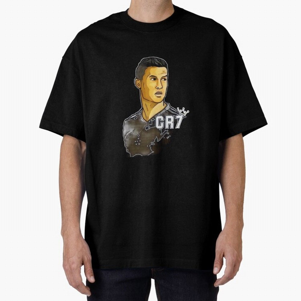 Cristiano Ronaldo digital art Oversized T-Shirt Enjoy Global Football Passion for FIFA World Cup 2026 USA Canada Mexico, Driven by Haaland, France and Portugal, Football Passion, Legendary Performances, Festival Vibes and Supporter Community; Ideal