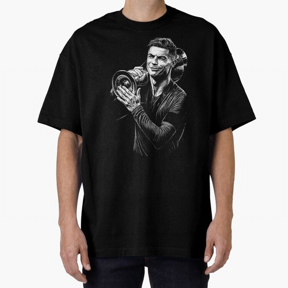 Cristiano Ronaldo Nations League Cup Oversized T-Shirt Feel the Roar of FIFA World Cup 2026 USA Canada Mexico Spirit, Capturing Netherlands, CR7, Championship Spirit, Famous Goals, Roaring Crowds and International Football Unity; Made for