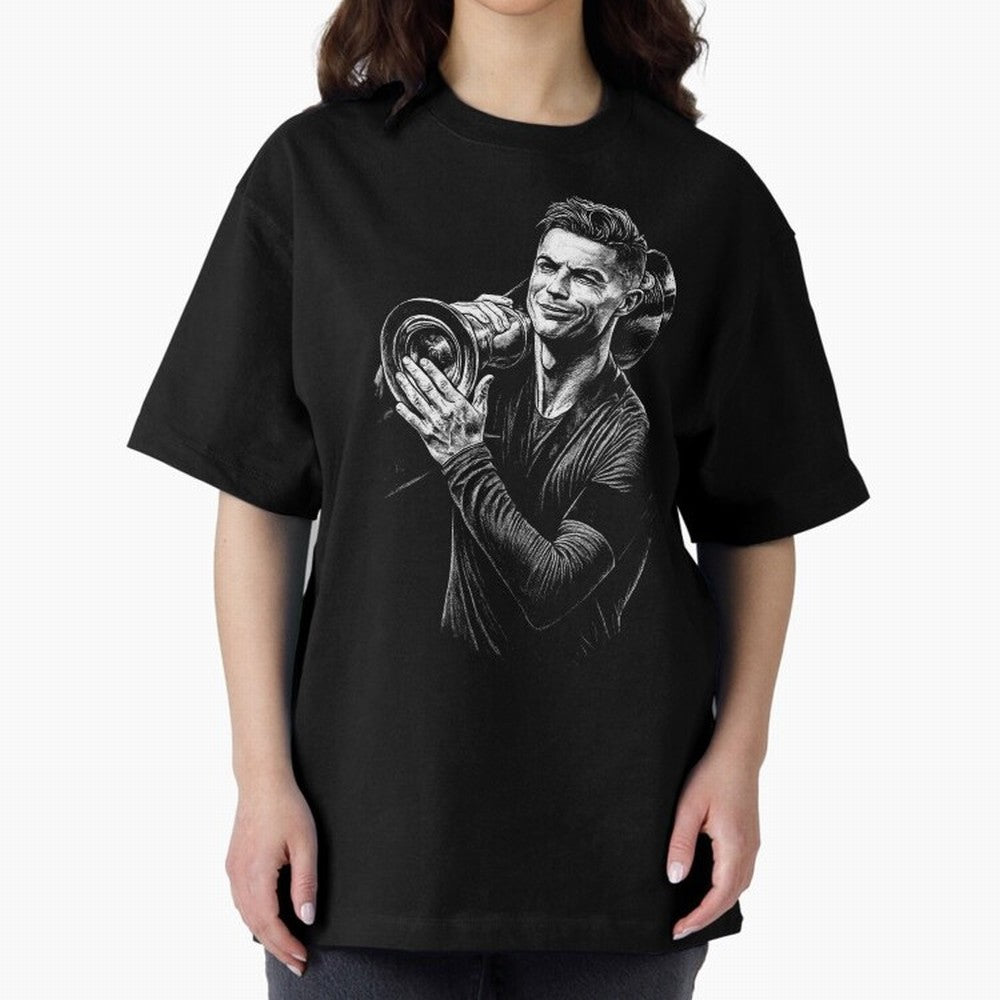 Cristiano Ronaldo Nations League Cup Oversized T-Shirt Feel the Roar of FIFA World Cup 2026 USA Canada Mexico Spirit, Capturing Netherlands, CR7, Championship Spirit, Famous Goals, Roaring Crowds and International Football Unity; Made for