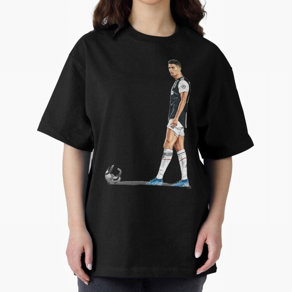 Ronaldo Watercolor Oversized T-Shirt Create FIFA World Cup 2026 for Fans of Messi, Neymar and Mbappe and Spain, Bringing Championship Spirit, Famous Goals, Roaring Crowds and International Football Unity; Great for Watch Parties, Sports Bars,
