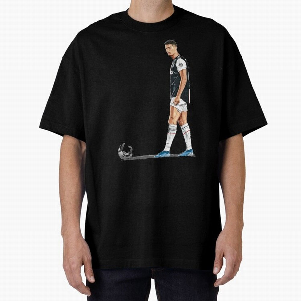 Ronaldo Watercolor Oversized T-Shirt Create FIFA World Cup 2026 for Fans of Messi, Neymar and Mbappe and Spain, Bringing Championship Spirit, Famous Goals, Roaring Crowds and International Football Unity; Great for Watch Parties, Sports Bars,