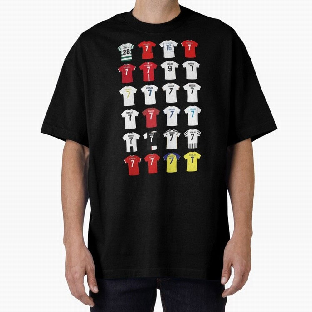 Cristiano Ronaldo Football Oversized T-Shirt Bring Retro Soccer Energy to FIFA World Cup 2026 with Neymar, England Energy, Fan Favorite Moments, National Team Passion, Big Match Drama and Soccer History; Built for Supporters Chasing Trophy Dreams,