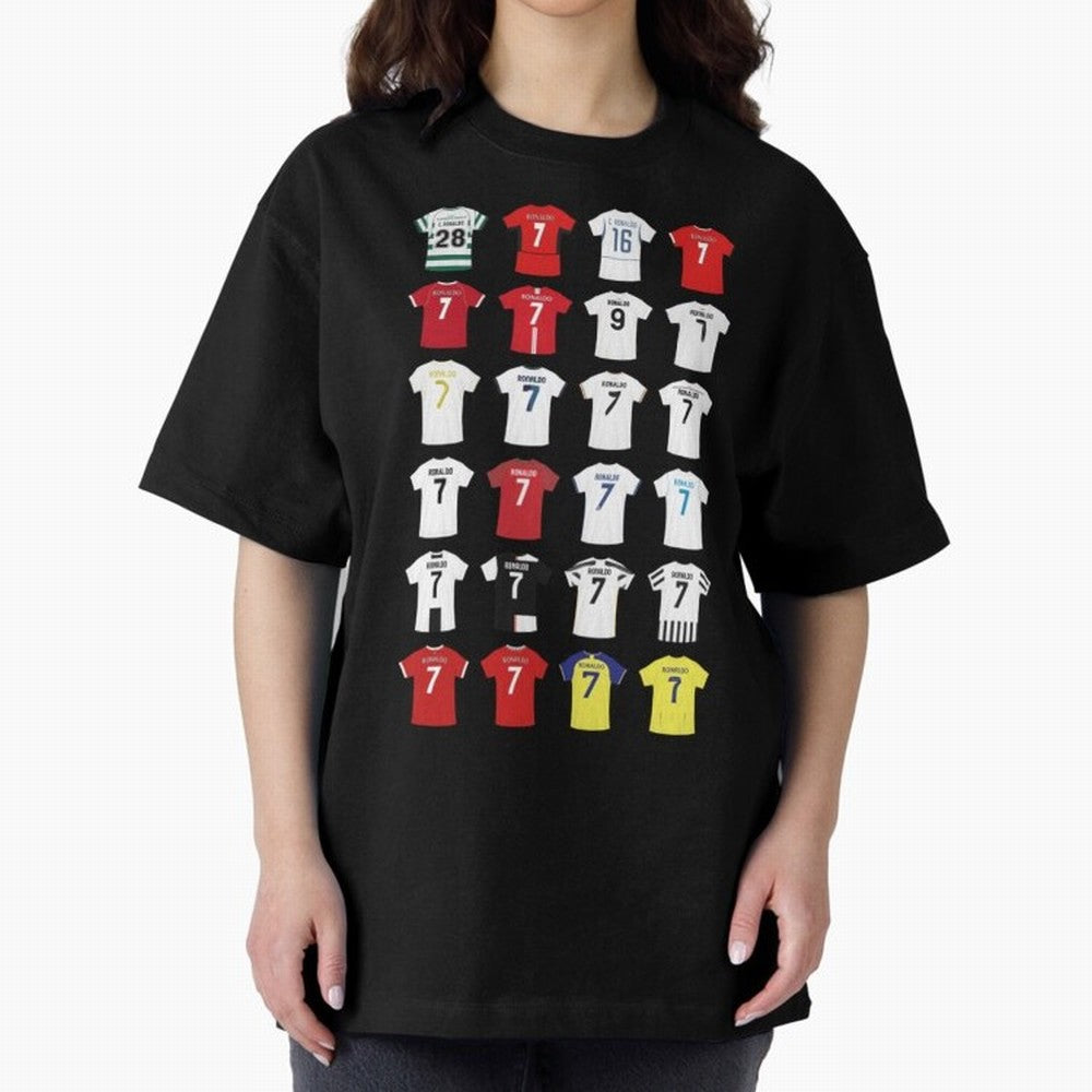 Cristiano Ronaldo Football Oversized T-Shirt Bring Retro Soccer Energy to FIFA World Cup 2026 with Neymar, England Energy, Fan Favorite Moments, National Team Passion, Big Match Drama and Soccer History; Built for Supporters Chasing Trophy Dreams,