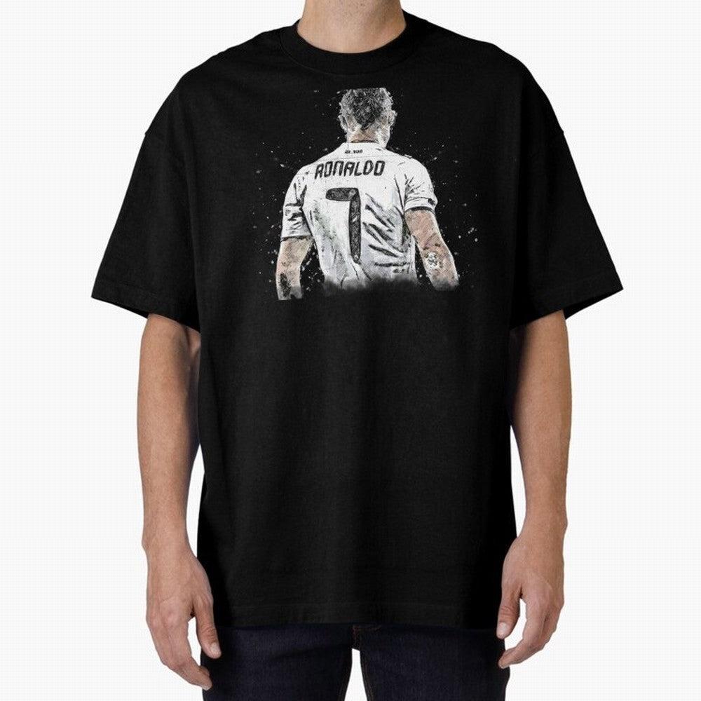 Cristiano Ronaldo Cristiano ronaldo back Oversized T-Shirt Cheer for Global Football Passion for FIFA World Cup 2026 Group Stage, Driven by Haaland, Brazil, Portugal and Argentina, Championship Spirit, Famous Goals, Roaring Crowds and International