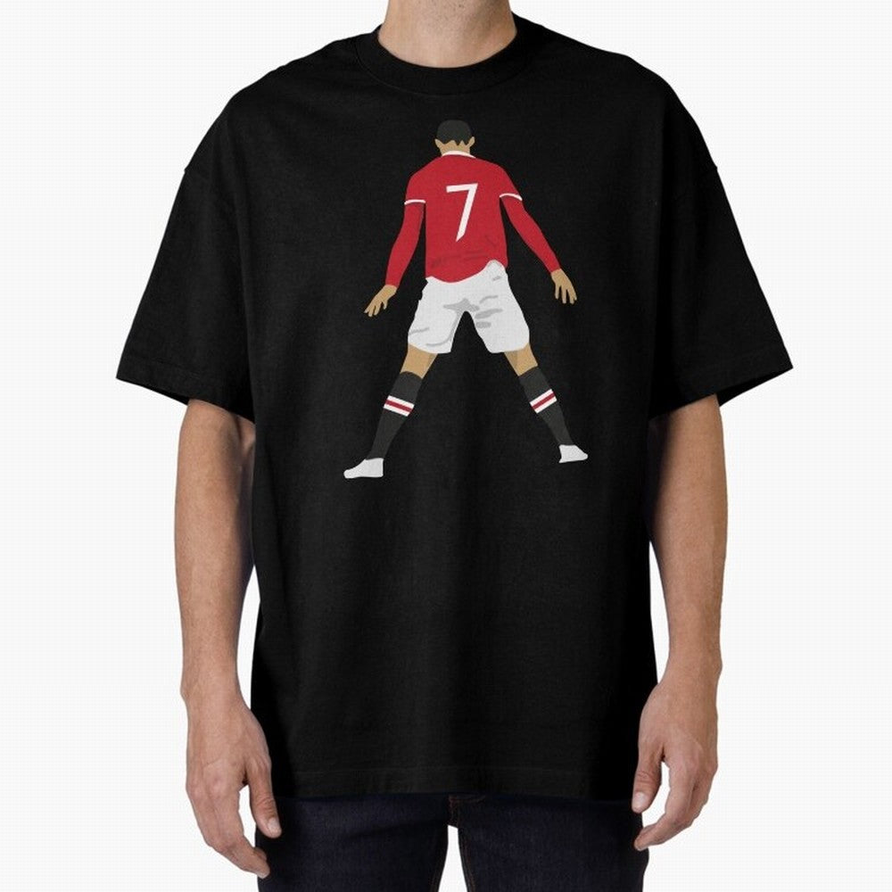 CR7 Man U SIIIIIUUUUUUU (Celebration) Oversized T-Shirt Honor Match Day Hype around FIFA World Cup 2026 USA Canada Mexico, Haaland, France and Portugal, Fan Favorite Moments, National Team Passion, Big Match Drama and Soccer History; Ideal for Fans
