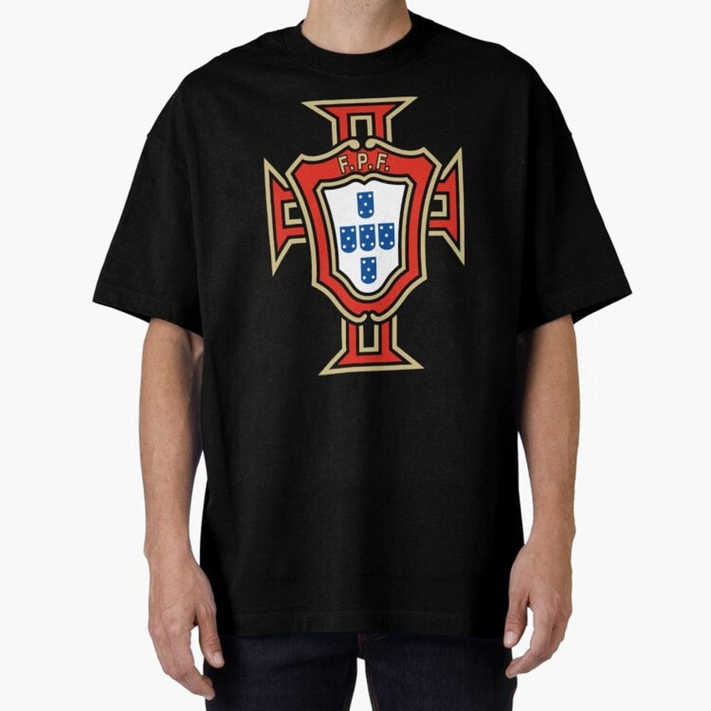 Portugal Soccer Logo Oversized T-Shirt Show Championship Spirit for FIFA World Cup 2026 Group Stage Featuring Mbappe, France Energy, Worldwide Fan Energy, Dramatic Goals, Stadium Lights and Championship Celebrations; Ideal for Fans Who Follow