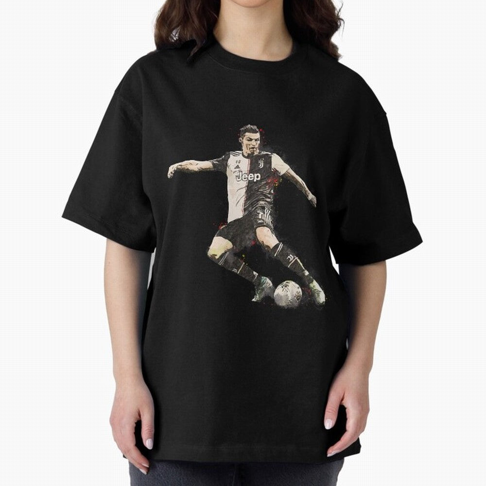 Cristiano Ronaldo Oversized T-Shirt Support the Legends of the FIFA World Cup 2026 USA Canada Mexico Journey through Neymar Highlights, Spain Pride, Vintage Soccer Flavor, Modern Football Stars, National Flags and Final Night Emotion; Great for