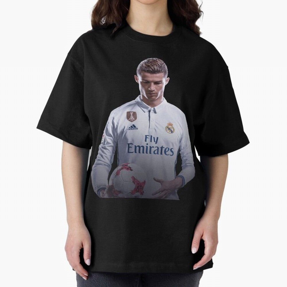 Ronaldo Madrid Jersey Poster Oversized T-Shirt Fuel the Hype around Match Day Hype around FIFA World Cup 2026 Group Stage, Haaland, Germany, Retro Football Energy, Iconic Rivalries, Trophy Chase Drama and Stadium Atmosphere; Made for Die Hard