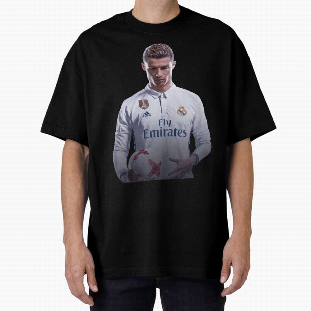 Ronaldo Madrid Jersey Poster Oversized T-Shirt Fuel the Hype around Match Day Hype around FIFA World Cup 2026 Group Stage, Haaland, Germany, Retro Football Energy, Iconic Rivalries, Trophy Chase Drama and Stadium Atmosphere; Made for Die Hard