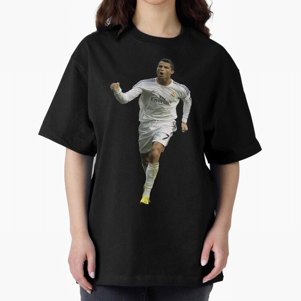 Cristiano Cool Sticker Oversized T-Shirt Fuel the Hype around the FIFA World Cup 2026 Journey through Haaland Highlights, England Pride, Sports Nostalgia, International Competition, Famous Players and Unforgettable Victories; Built for Supporters