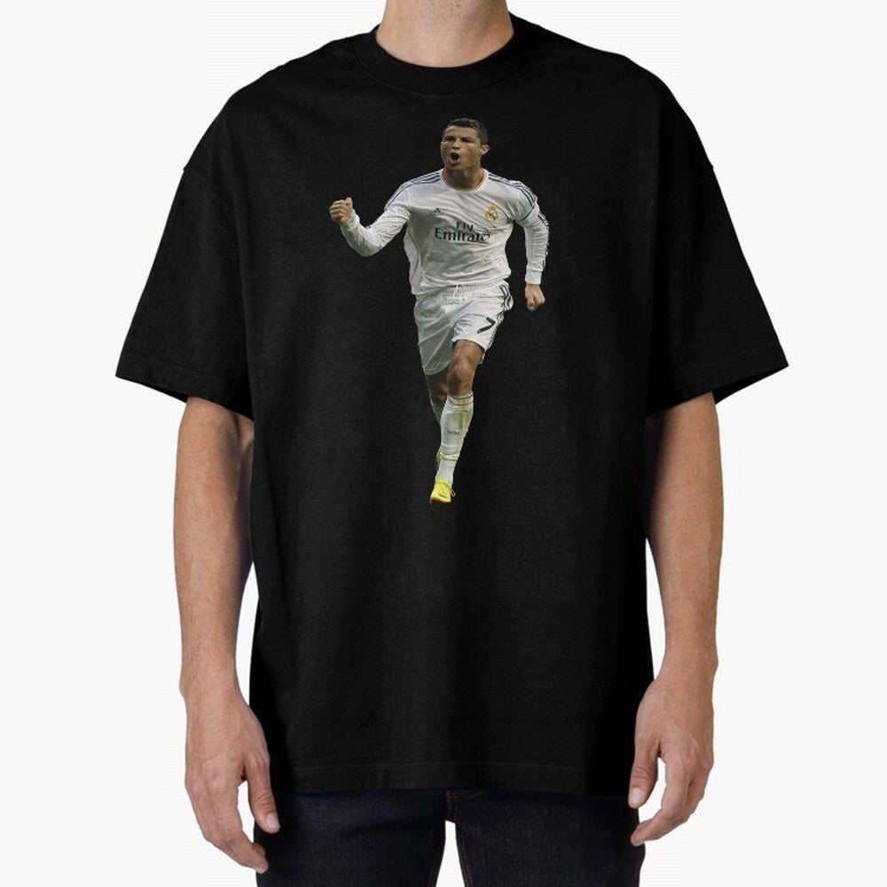 Cristiano Cool Sticker Oversized T-Shirt Fuel the Hype around the FIFA World Cup 2026 Journey through Haaland Highlights, England Pride, Sports Nostalgia, International Competition, Famous Players and Unforgettable Victories; Built for Supporters