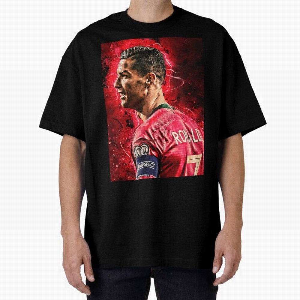 R-o-n-a-l-d-o Design Wallpaper Oversized T-Shirt Wear the Spirit of FIFA World Cup 2026 Driven by Messi and Cristiano Ronaldo, England, France and Netherlands Energy, Football History, Final Match Energy, Crowd Noise and Once in a Lifetime Moments;
