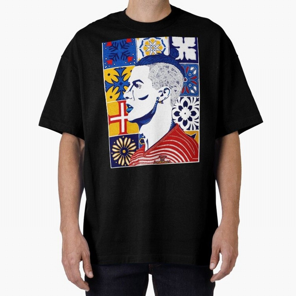Cristiano Ronaldo Cristiano Ronaldo Azulejos Oversized T-Shirt Step into Match Day Hype around FIFA World Cup 2026 USA Canada Mexico, CR7 and Messi, Argentina, Classic Soccer Heritage, Championship Pressure, Fan Loyalty and International Pride;