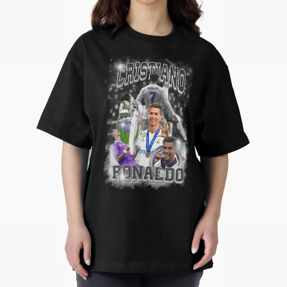 Cristiano Ronaldo Oversized T-Shirt Celebrate Football Heritage in the FIFA World Cup 2026 USA Canada Mexico Journey through Neymar, Haaland and Cristiano Ronaldo Highlights, Spain and Netherlands Pride, Champion Mindset, Group Stage Buzz, Knockout