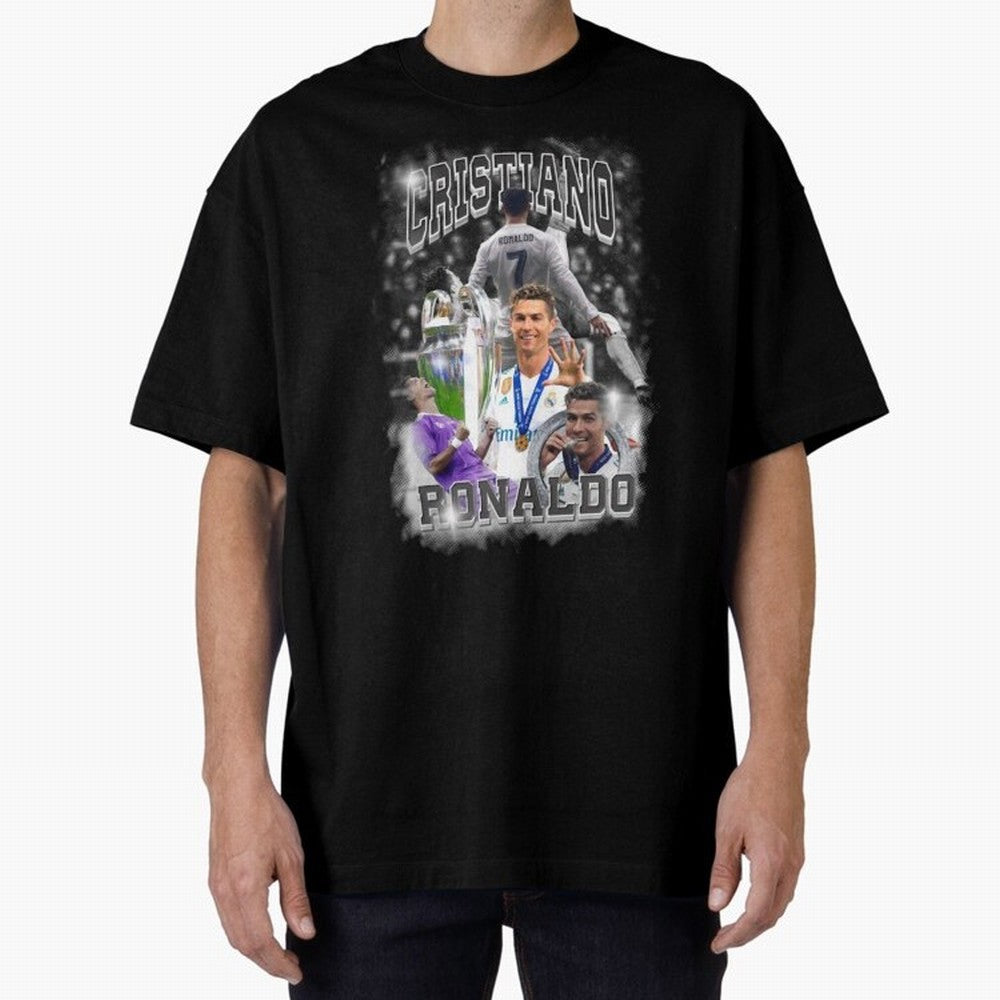 Cristiano Ronaldo Oversized T-Shirt Celebrate Football Heritage in the FIFA World Cup 2026 USA Canada Mexico Journey through Neymar, Haaland and Cristiano Ronaldo Highlights, Spain and Netherlands Pride, Champion Mindset, Group Stage Buzz, Knockout