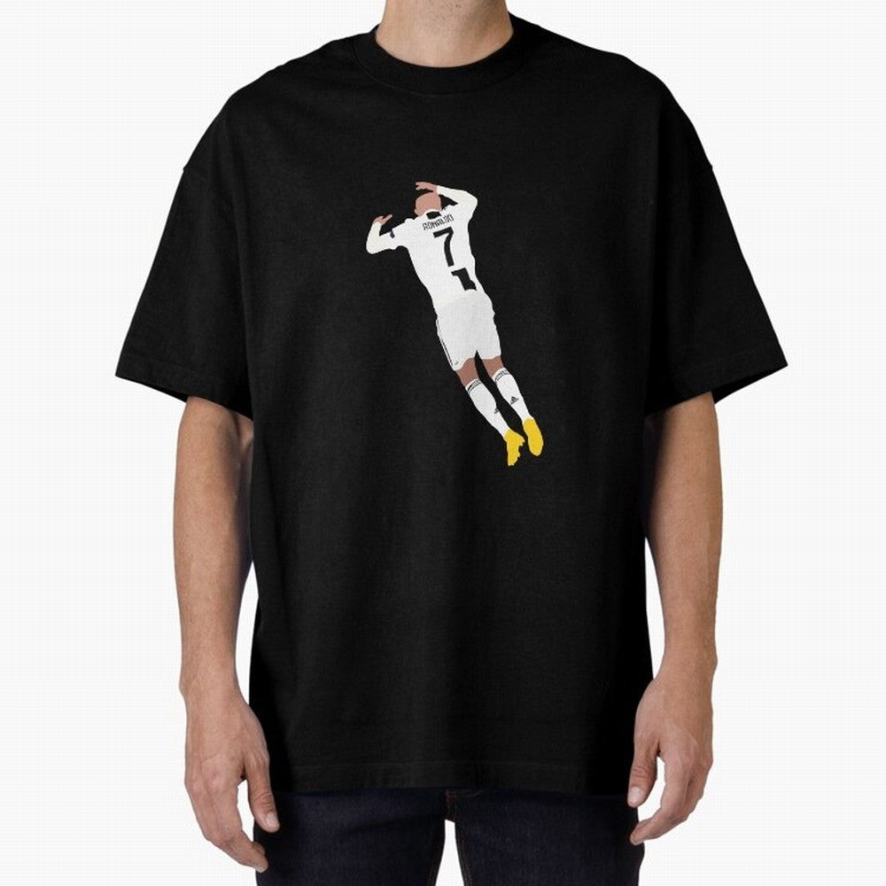 cristiano ronaldo goal celebration Oversized T-Shirt Step into FIFA World Cup 2026 Group Stage Spirit, Filled with Argentina, Haaland and Mbappe, Worldwide Fan Energy, Dramatic Goals, Stadium Lights and Championship Celebrations; Great for Watch