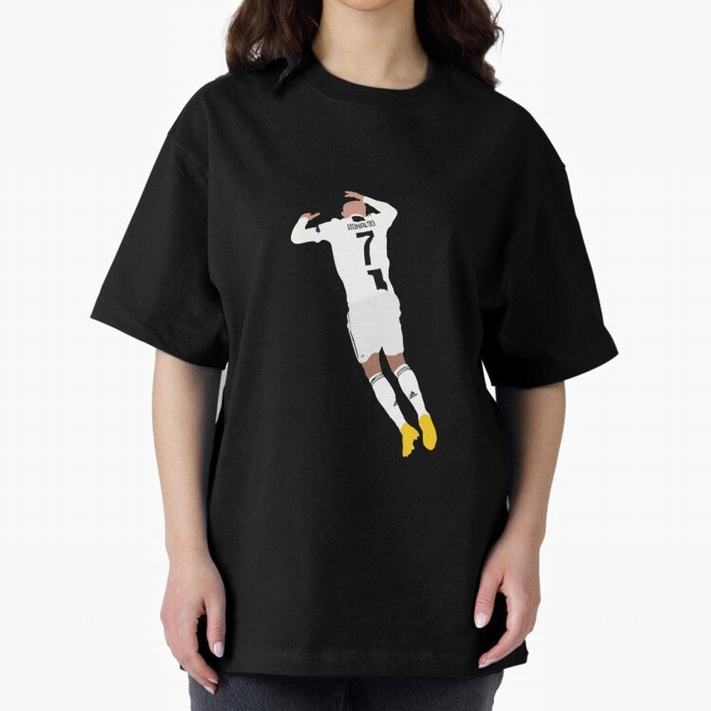 cristiano ronaldo goal celebration Oversized T-Shirt Step into FIFA World Cup 2026 Group Stage Spirit, Filled with Argentina, Haaland and Mbappe, Worldwide Fan Energy, Dramatic Goals, Stadium Lights and Championship Celebrations; Great for Watch