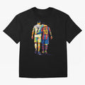 Cristiano Ronaldo and Messi Wpap Art Oversized T-Shirt Relive the Noise and Pride of the FIFA World Cup 2026 Group Stage Journey through Mbappe Highlights, Netherlands Pride, Global Supporter Spirit, Legendary Goals, National Colors and Tournament