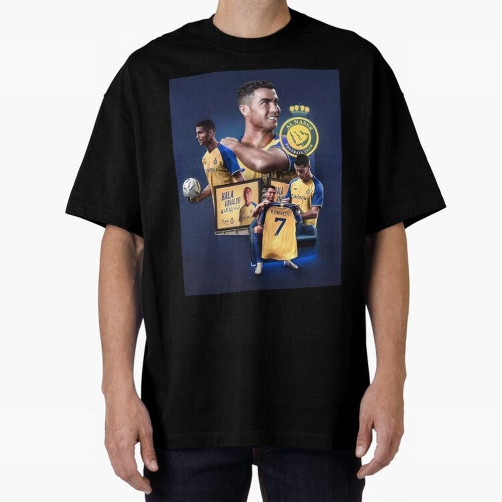 Art Cristiano Ronaldo Wallpaper Oversized T-Shirt Experience the Global Stage of FIFA World Cup 2026 Spirit, Connected to Argentina, Messi, Neymar and Mbappe, Goal Celebration Energy, Supporter Heritage, Football Icons and Worldwide Tournament Joy;