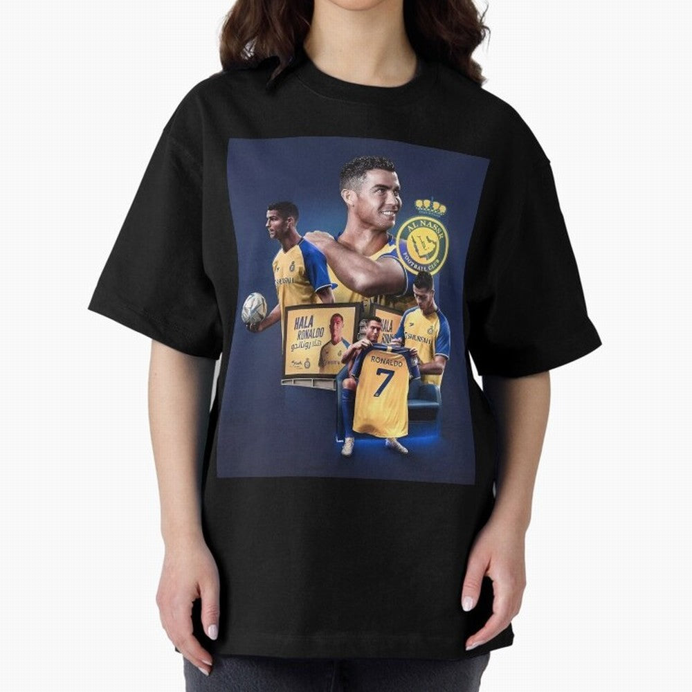 Art Cristiano Ronaldo Wallpaper Oversized T-Shirt Experience the Global Stage of FIFA World Cup 2026 Spirit, Connected to Argentina, Messi, Neymar and Mbappe, Goal Celebration Energy, Supporter Heritage, Football Icons and Worldwide Tournament Joy;
