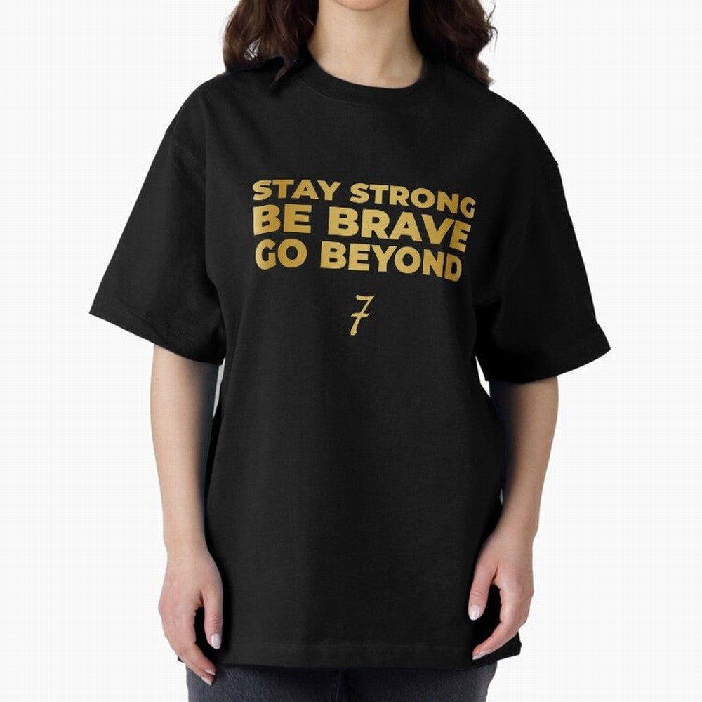 Stay Strong, Be Brave, Go Beyond (Gold Edition) Oversized T-Shirt Mark FIFA World Cup 2026 USA Canada Mexico for Fans of Messi, Neymar and Mbappe and Brazil, Bringing Supporter Pride, Iconic Celebrations, Legendary Names and Global Match Day