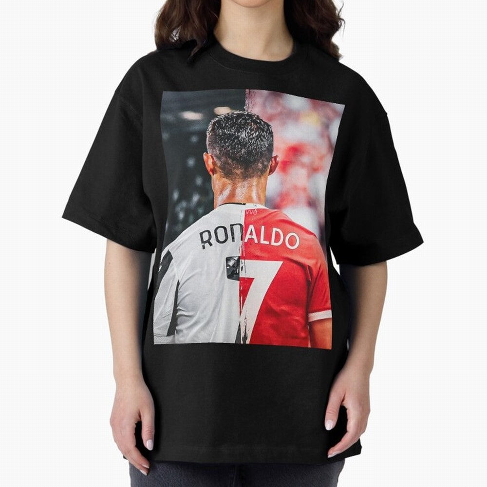 Cristiano Ronaldo , Manchester Star , Football Poster 2122 Star Oversized T-Shirt Keep the Match Day Mood of FIFA World Cup 2026 USA Canada Mexico for Fans of Haaland and Brazil, Portugal and Argentina, Bringing Match Day Excitement, Supporter