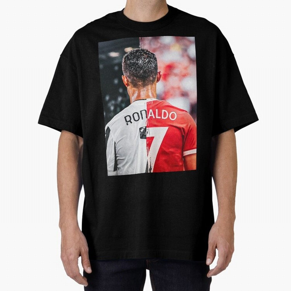 Cristiano Ronaldo , Manchester Star , Football Poster 2122 Star Oversized T-Shirt Keep the Match Day Mood of FIFA World Cup 2026 USA Canada Mexico for Fans of Haaland and Brazil, Portugal and Argentina, Bringing Match Day Excitement, Supporter