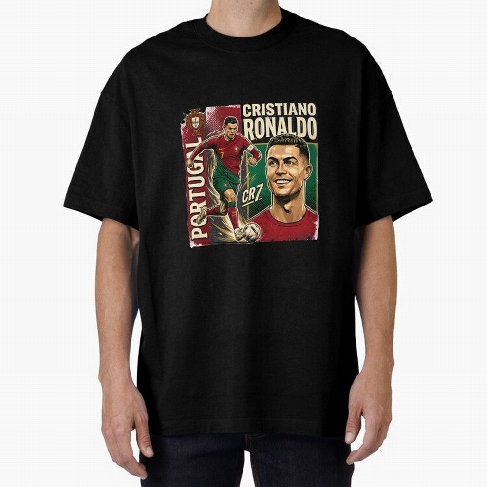 Ronaldo Portugal Vintage Oversized T-Shirt Show Up for the Glory of FIFA World Cup 2026 Group Stage Connected to Messi, CR7 and Mbappe, Netherlands Energy, Classic Soccer Heritage, Championship Pressure, Fan Loyalty and International Pride; Great