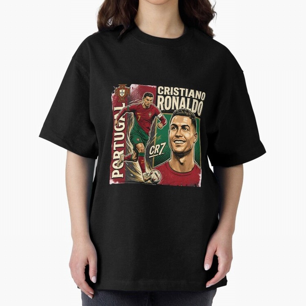 Ronaldo Portugal Vintage Oversized T-Shirt Show Up for the Glory of FIFA World Cup 2026 Group Stage Connected to Messi, CR7 and Mbappe, Netherlands Energy, Classic Soccer Heritage, Championship Pressure, Fan Loyalty and International Pride; Great