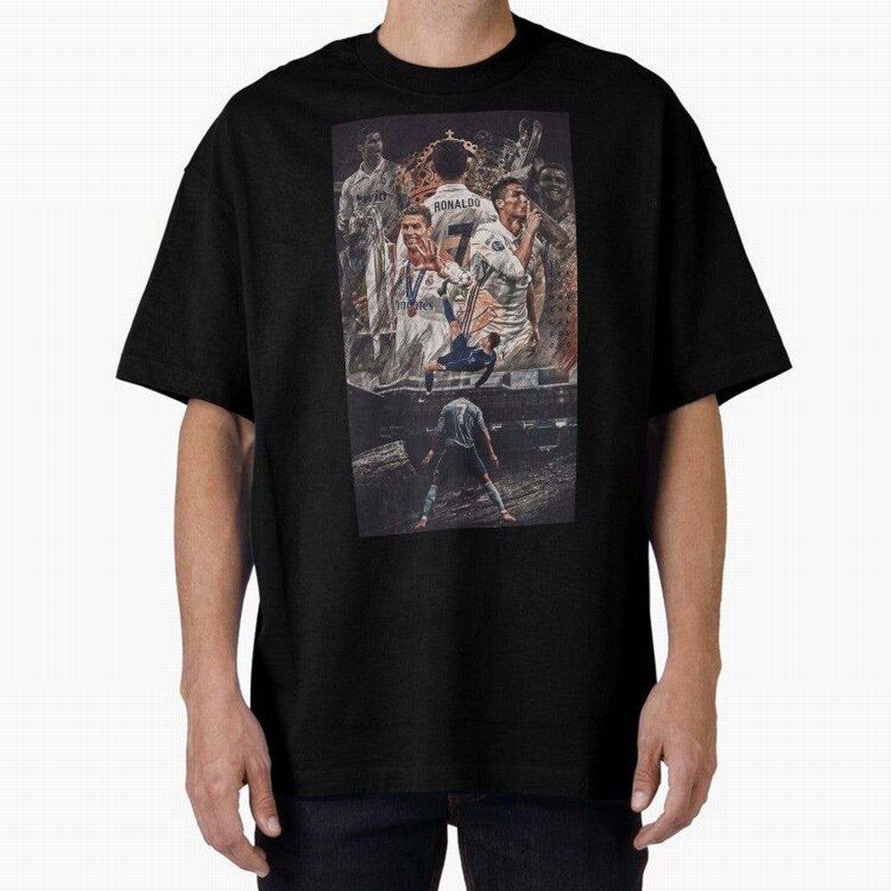 Cristiano Ronaldo Oversized T-Shirt Carry National Pride through FIFA World Cup 2026 Group Stage Highlighting Haaland, Brazil Energy, Supporter Pride, Iconic Celebrations, Legendary Names and Global Match Day Energy; Perfect for Fans, Collectors,