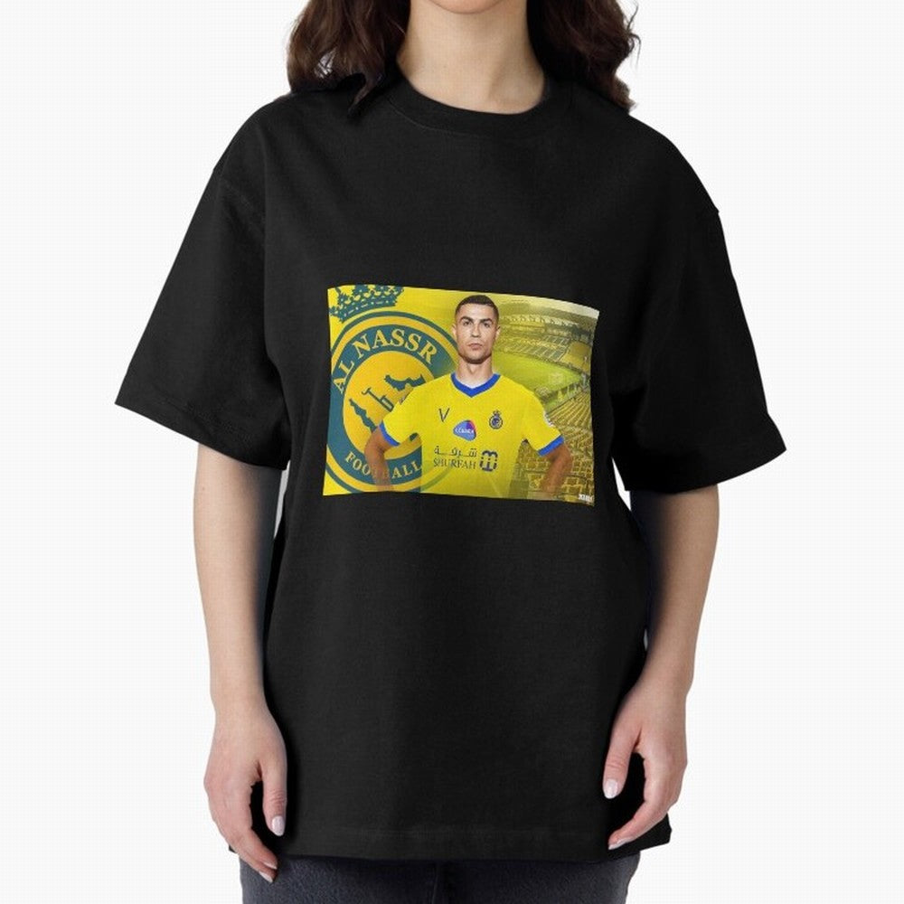 AL NASSR CRISTIANO RONALDO Oversized T-Shirt Live the Energy of the FIFA World Cup 2026 USA Canada Mexico Journey through Messi and Cristiano Ronaldo Highlights, Spain and Netherlands Pride, Vintage Soccer Flavor, Modern Football Stars, National