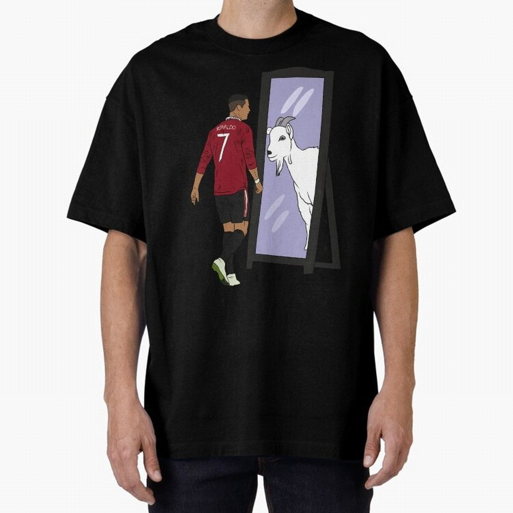 Cristiano Ronaldo Mirror GOAT Oversized T-Shirt Carry National Pride through FIFA World Cup 2026 Highlighting Neymar, Haaland and Cristiano Ronaldo, Portugal, Spain and Germany Energy, Classic Soccer Heritage, Championship Pressure, Fan Loyalty and