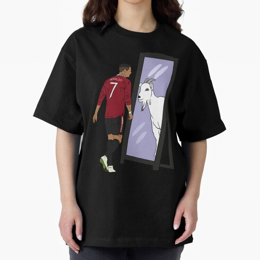 Cristiano Ronaldo Mirror GOAT Oversized T-Shirt Carry National Pride through FIFA World Cup 2026 Highlighting Neymar, Haaland and Cristiano Ronaldo, Portugal, Spain and Germany Energy, Classic Soccer Heritage, Championship Pressure, Fan Loyalty and