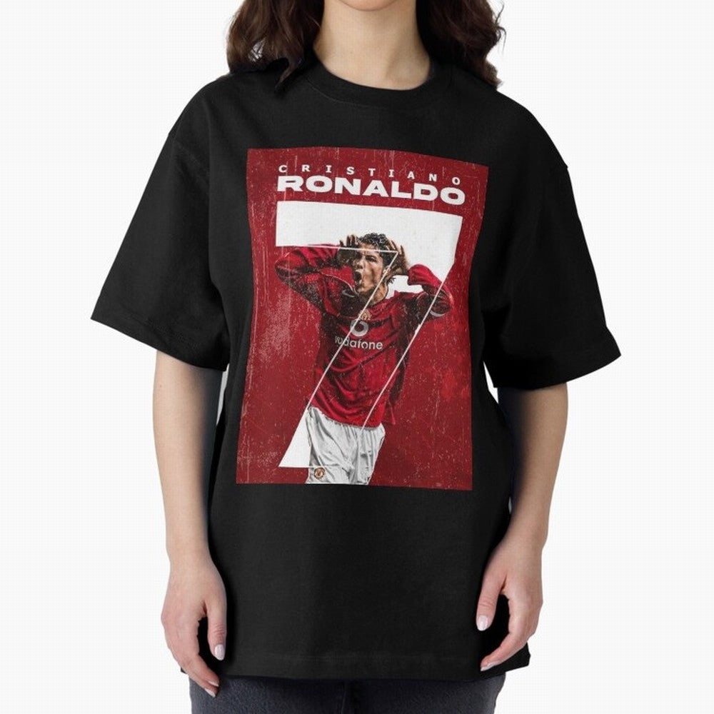Cristiano Ronaldo Oversized T-Shirt Support Iconic Players in FIFA World Cup 2026 Made for CR7 and Messi, Argentina, France and Brazil Energy, Football History, Final Match Energy, Crowd Noise and Once in a Lifetime Moments; Great for Watch
