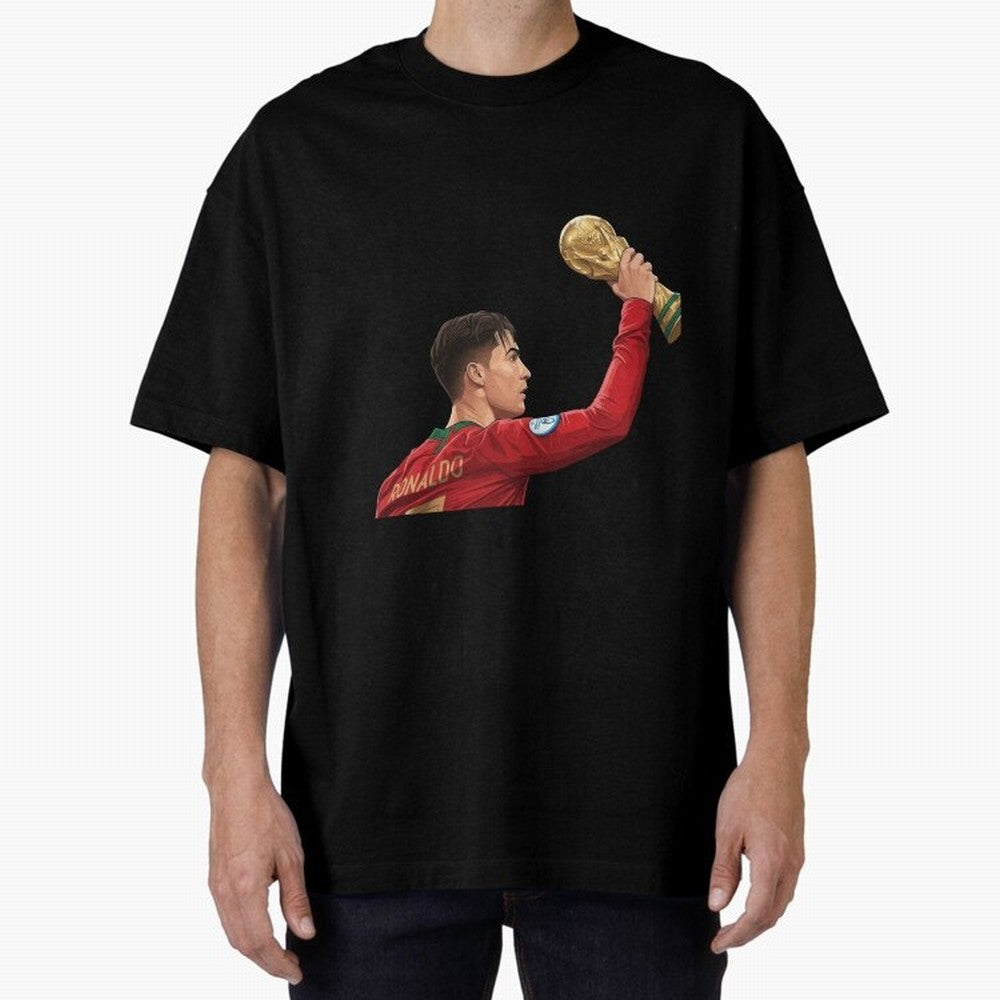 Cristiano Ronaldo Oversized T-Shirt Make Every Kick Count in FIFA World Cup 2026 Group Stage Made for Cristiano Ronaldo, Netherlands Energy, Global Supporter Spirit, Legendary Goals, National Colors and Tournament Celebration; Ideal for Passionate