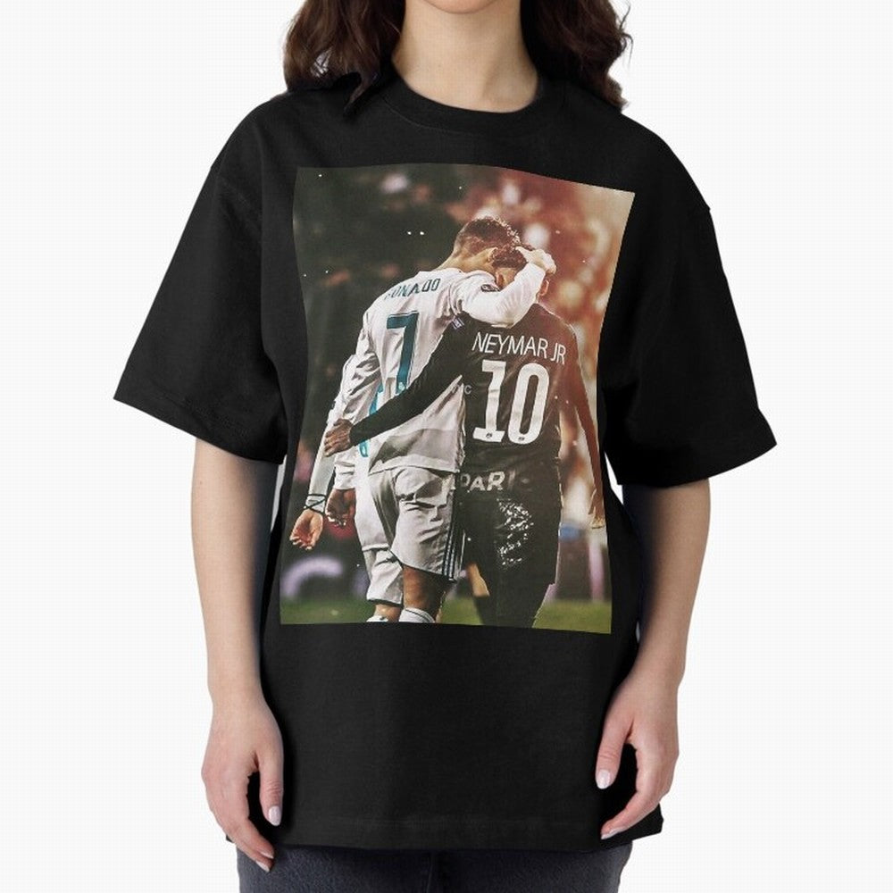 CR7 N Neymar Oversized T-Shirt Show Up for the Glory of FIFA World Cup 2026 Group Stage Spirit, Celebrating France and Portugal, Messi and Cristiano Ronaldo, Goal Celebration Energy, Supporter Heritage, Football Icons and Worldwide Tournament Joy;