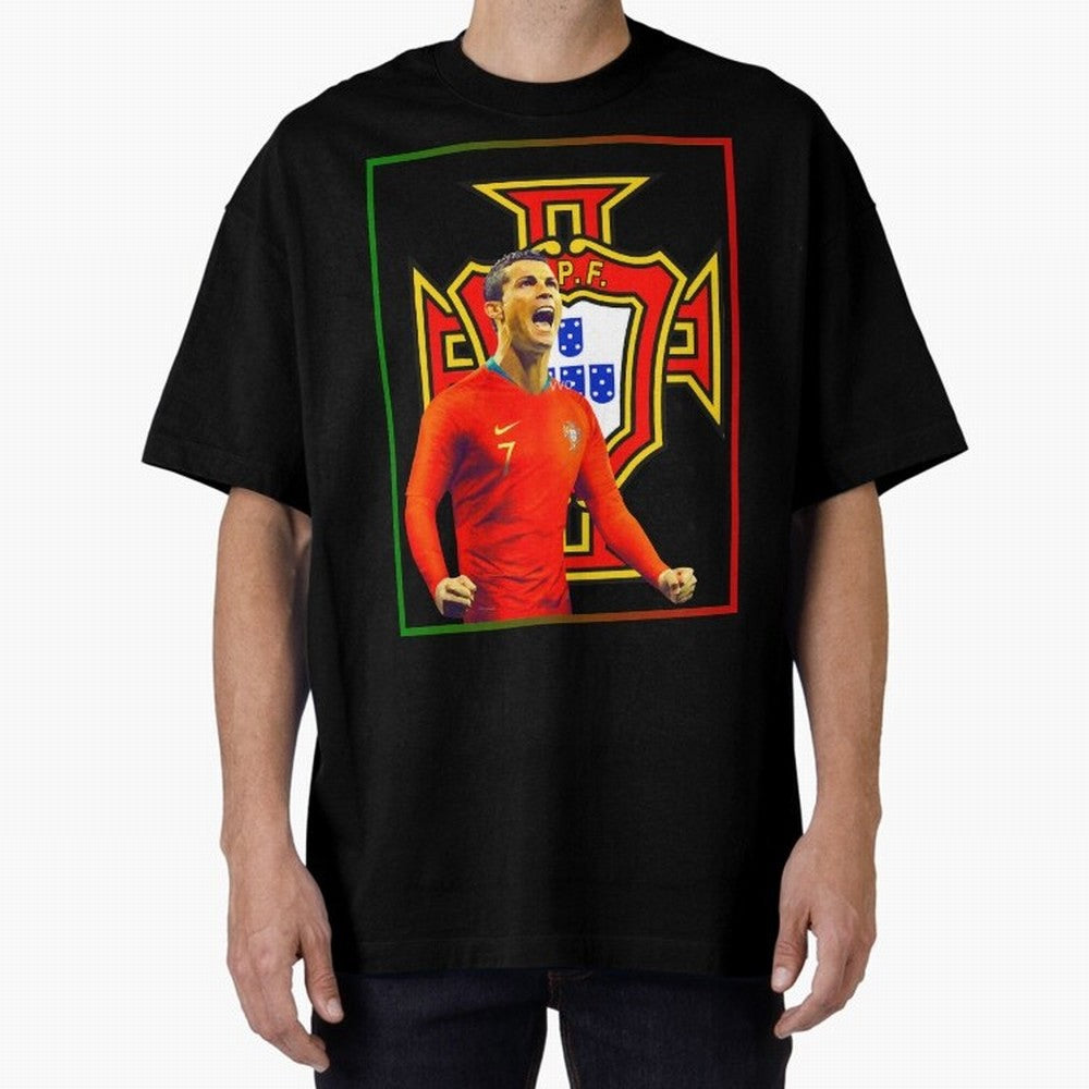 cristiano ronaldo Oversized T-Shirt Honor Football Greatness during Global Football Passion for FIFA World Cup 2026 USA Canada Mexico, Filled with Messi, Neymar and Mbappe, England, France and Netherlands, Championship Spirit, Famous Goals, Roaring