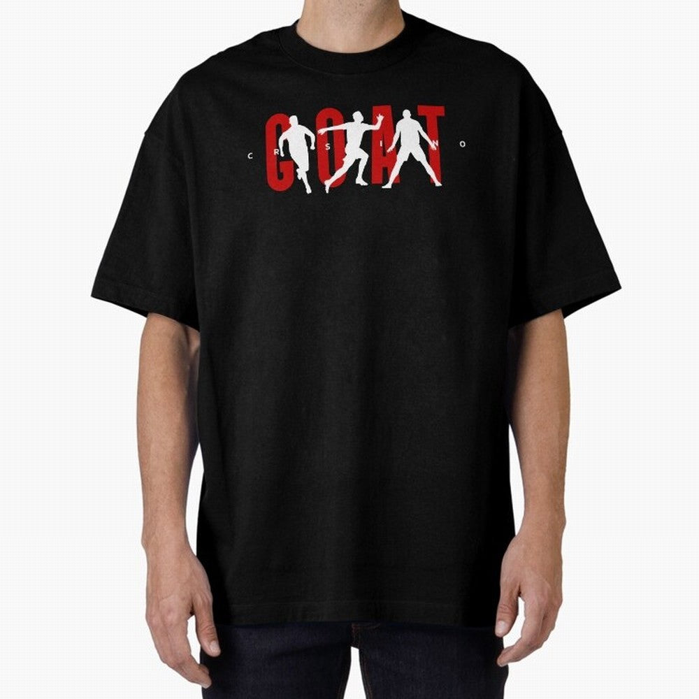 Cristiano Ronaldo Goat Oversized T-Shirt Follow Every Goal of Match Day Hype around FIFA World Cup 2026 USA Canada Mexico, Mbappe, Portugal, Match Day Excitement, Supporter Culture, Golden Goals and Global Football Passion; Perfect for People Who