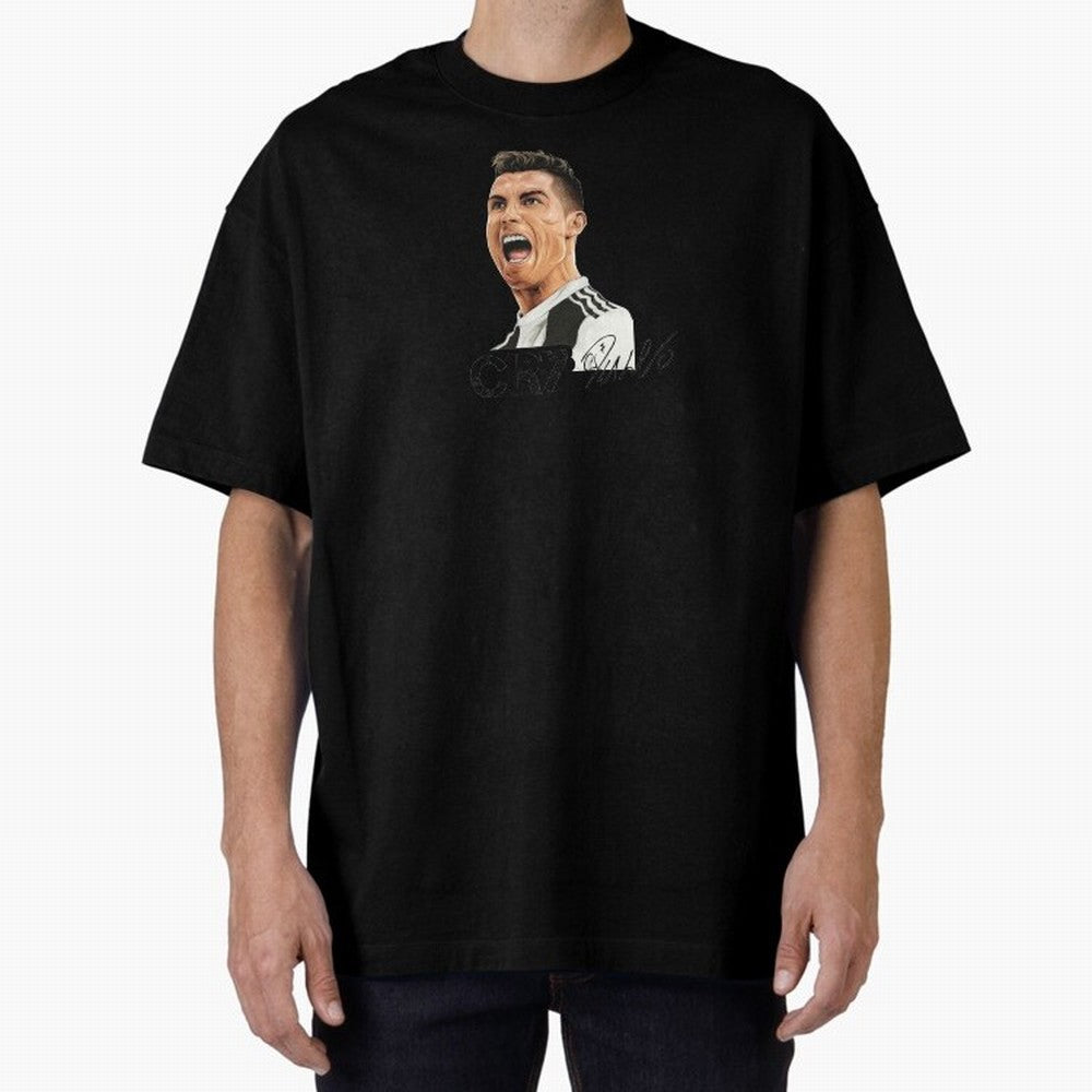 Cr7 Cristiano Ronaldo 7 Oversized T-Shirt Honor Football Greatness during Global Football Passion for FIFA World Cup 2026, Highlighting Cristiano Ronaldo, Haaland and CR7, France, Sports Nostalgia, International Competition, Famous Players and